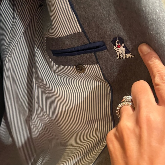 J. Crew Gray Long Coat with Gold Buttons - Picture 16 of 16